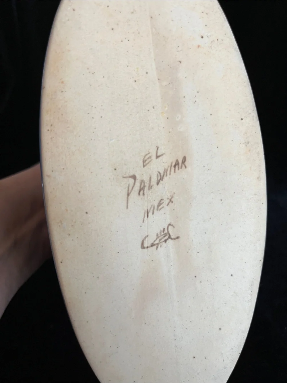 Ken Edwards El Palomar Tonala Mexico Pottery Bird Flower WIDE Pillow VASE